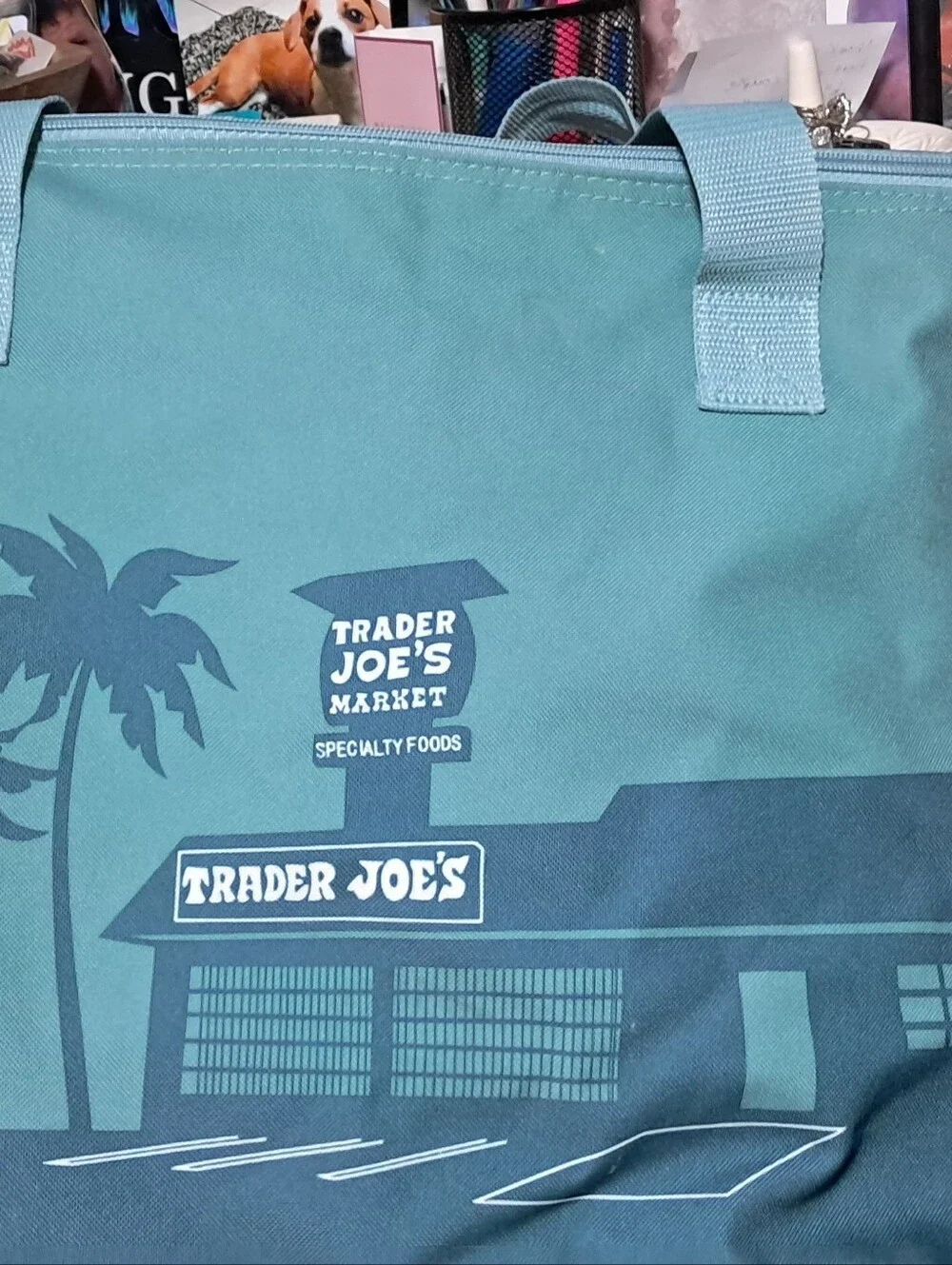 Teal Market Tote Bag TRADER JOE's